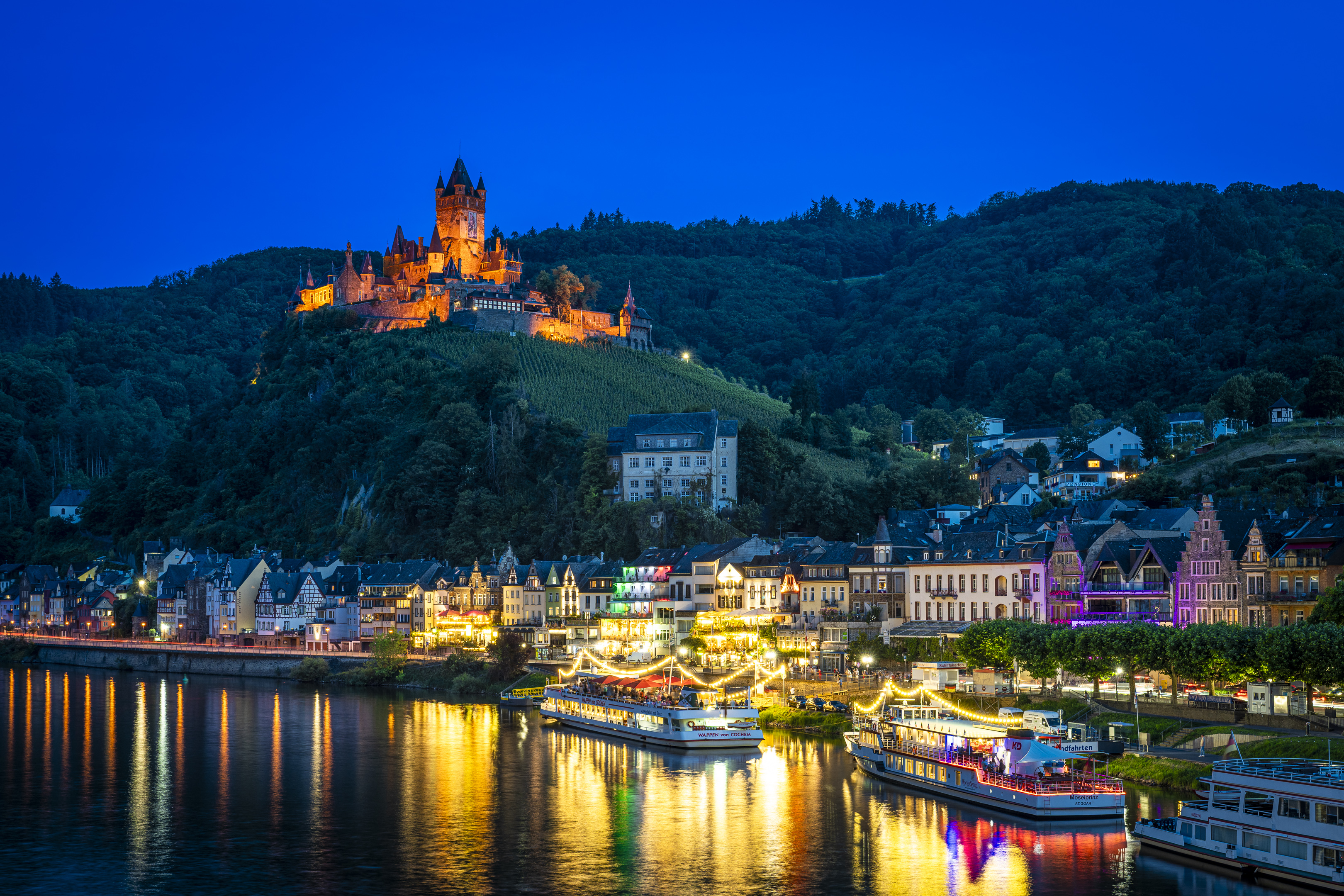 Reichsburg Cochem mit Mosel bei Nacht - Andy Ilmberger