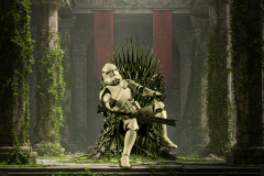 Stormtrooper auf dem Eisernen Thron in einem Lost Place von Andy Ilmberger